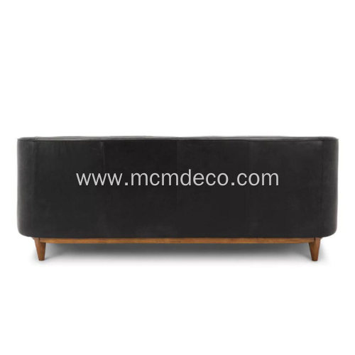 Alcott Oxford Black Leather Sofa